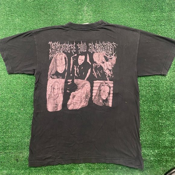 Vintage 90s Cradle of Filth Behind Satan Gothic Metal Band Tee - Picture 6 of 8
